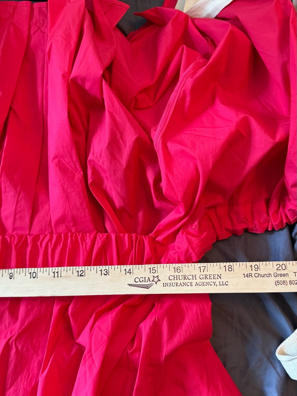 Banana Republic Hot Pink Gathered Waist Dress Large - Picture 6 of 8